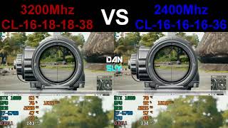 3200Mhz VS 2400Mhz Ram Speed Test on PUBG [upl. by Cerveny]