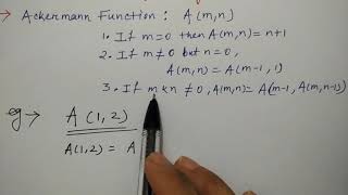 ackermann function in hindi  Data Structures  Niharika Panda [upl. by Atika]