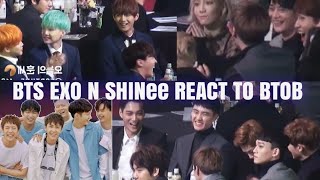 BTSEXOSHINee react to BTOB Seoul Music Awards [upl. by Acirt]