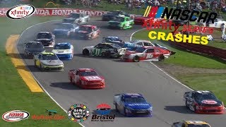 2017 NASCAR Xfinity Series Crashes Iowa Bristol [upl. by Ameluz11]