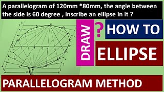 how to drawconstruct a ellipse by parallelogram methodHINDI [upl. by Arema416]