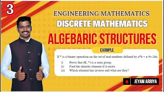 Discrete Mathematics  Unit 4  Algebraic Structures  Jeyam Arriya [upl. by Lenor638]