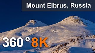 360 video Journey to Elbrus Mountain Russia Teaser 8K aerial video [upl. by Walrath]