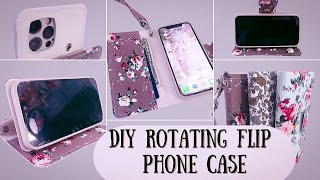 DIY  How to make a rotating flip phone case  Wallet for iPhone [upl. by Amlas29]