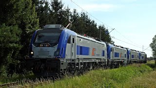 Lokomotywy Newag Griffin200 E4MSUa003 004 005 i 006 PKP Intercity na testach przeciwpoślizgu RP1 [upl. by Ayotyal]