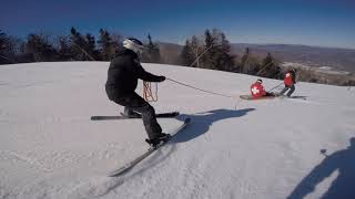 Snow Pro Tips Running a Loaded Toboggan with a Tail Rope [upl. by Kissee]