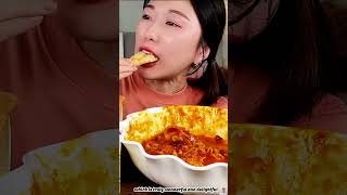 AmiAmi mukbang spicy tteokbokki chicken 128 shorts [upl. by Yclek]