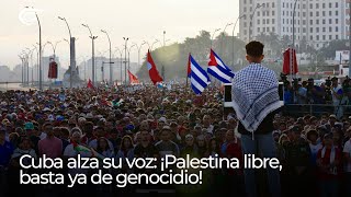 Reporte  Cuba alza su voz ¡Palestina libre basta ya de genocidio [upl. by Lizned]