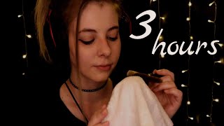 ASMR  3 hours  Storm Ambience towel sounds for Sleep  rain thunder wind no talking [upl. by Weslee]