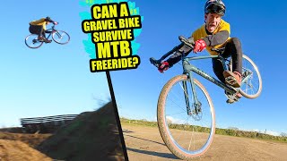 CAN A CARBON GRAVEL BIKE SURVIVE BIG MTB FREERIDE JUMPS [upl. by Besnard]