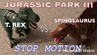 JP3 TRex vs Spinosaurus Recreation scene stop motion [upl. by Adnicul622]