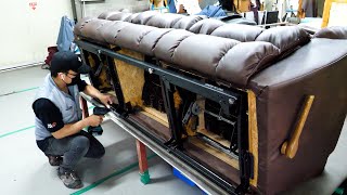 Reforming an Old Recliner Sofa Into a New One Furniture Factory in Korea [upl. by Elawalo]