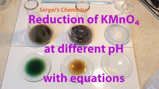 Reduction of potassium permanganate manganate VII with sulphite at different pH with equations [upl. by Waligore]