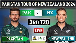 PAKISTAN vs NEW ZEALAND 3rd T20 MATCH LIVE COMMENTARY  PAK vs NZ LIVE  PAK batting [upl. by Allerus]