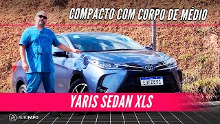 Toyota Yaris Sedan XLS preço conteúdos consumo portamalas e medidas [upl. by Baniez]