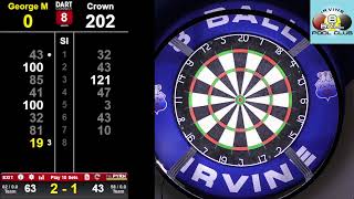 Dreghorn amp District Darts League  Irvine 8 Ball V The Crown Inn [upl. by Ahtibat]