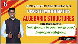 Discrete Mathematics  Unit 4  Algebraic Structures  Jeyam Arriya [upl. by Oribel492]