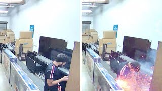 Shocking Moment Vape Pen Explodes In Mans Pocket [upl. by Nirb]