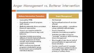 Responding to the Differences Between Anger Management and Batterer Intervention 2p4p [upl. by Anirtik23]