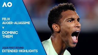 Felix AugerAliassime v Dominic Thiem Extended Highlights  Australian Open 2024 First Round [upl. by Feltie]