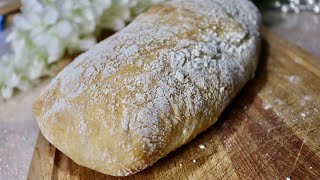 PANE CIABATTA SENZA IMPASTO 🥖 CIABATTA BREAD NO KNEADING [upl. by Narib895]