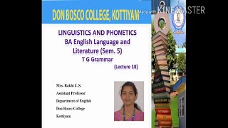 LINGUISTICS AND PHONETICS BA ENGLISH LANGUAGE AND LITERATURE SEMESTER V LECTURE 18 [upl. by Cowles]