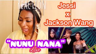 FIRST TIME REACTING TO JESSI FEAT JACKSON WANG “NUNU NANA” Live at KBS world [upl. by Namara]