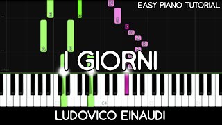 Ludovico Einaudi  I Giorni Easy Piano Tutorial [upl. by Egor268]