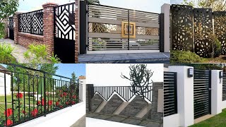 modern metal fence design ideas 2 [upl. by Atteloj]