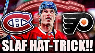 JURAJ SLAFKOVSKYS FIRST NHL HAT TRICK MONTREAL CANADIENS DESTROY THE PHILADELPHIA FLYERS 93 [upl. by Hylan]