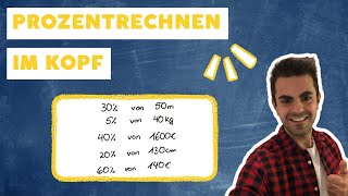 Prozentrechnung im Kopf einfach erklärt ohne Taschenrechner Mathetrick Prozentrechnen [upl. by Arrim]