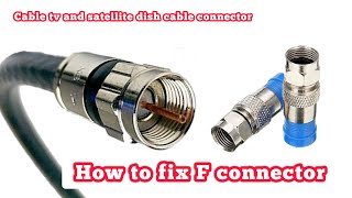 How To Install FConnector  RG6 COAX Cable  dth cable tv wire connector fixing [upl. by Aneehsar427]