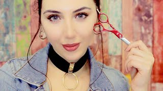 ASMR BINAURAL HAIRCUT  Hair Brushing amp Whispering [upl. by Nerrak]