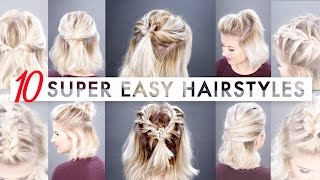 10 Easy Half Up hairstyles for SHORT HAIR Tutorial  Milabu [upl. by Vaas]