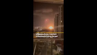 Videos show Iranian missiles hitting Israel  AJ shorts [upl. by Ihsir]