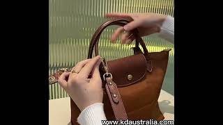 Longchamp Bag SmallMediumLarge convert kits setLeather Strap  D Ring  wwwkdaustraliacom [upl. by Aynnek]