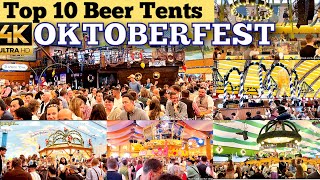 Oktoberfest 2024  Top 10 Best Beer Tents Oktoberfest in Munich  Oktoberfest walking tour 4 Tents [upl. by Iphigenia]