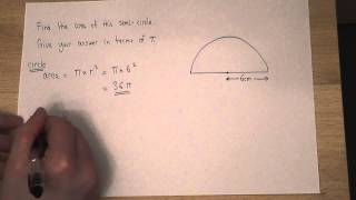 Area  How to find the area of a semicircle [upl. by Hniht866]