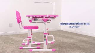 DESKV402P Deluxe adjustable kids desk by VIVO [upl. by Orapma222]