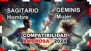 Compatibilidad Amorosa 2024 Géminis Mujer y Sagitario Hombre 🌟💖 géminis sagitario predicciones [upl. by Thorwald]