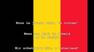 National Anthem of Belgium Instrumental with lyrics [upl. by Mehelhteb]