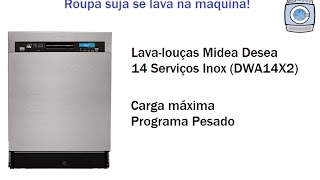 Lavalouças Midea Desea 14 Serviços DWA14X2  LotadaPrograma Pesado [upl. by Osmen138]