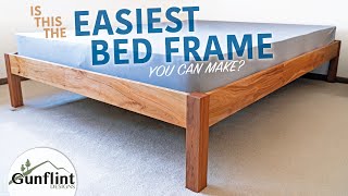 Super Simple Queen Bed Frame  DIY In A Day [upl. by Vonni]