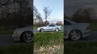 Widebody Mercedes SL500 with HUGE exhaust revving [upl. by Saibot]