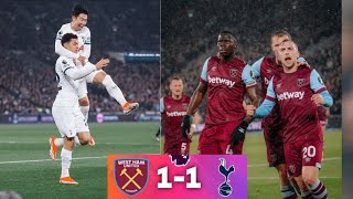 West Ham vs Tottenham 11 EPL highlights 2024  Brennan Johnson goal  Kurt Zouma goal [upl. by Ynwat]