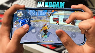 1 VS 5 HANDCAM IPHONE 14 PRO MAX 📲 SETTINGS ⚙️ HUD  SENSI  DPI FREE FIRE HIGHLIGHTS 😍 [upl. by Alyam]