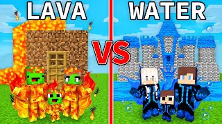 Mikey LAVA vs JJ WATER FAMILY Survival Battle in Minecraft Maizen [upl. by Hugibert]