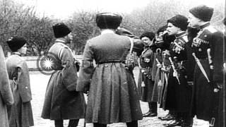 Czar Nicholas II reviews his soldiers and Alexander Kerensky and then Bolsheviks HD Stock Footage [upl. by Ahsayn255]