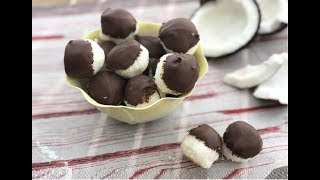 Dolcetti al cocco e cioccolato RICETTA SEMPLICISSIMA PRONTI IN soli 3 MINUTI [upl. by Rimma671]