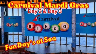 Carnival Mardi GrasFun Day at SeaSea Day 2 and 38 Day Southern CaribbeanAugust 2024 [upl. by Anniahs814]